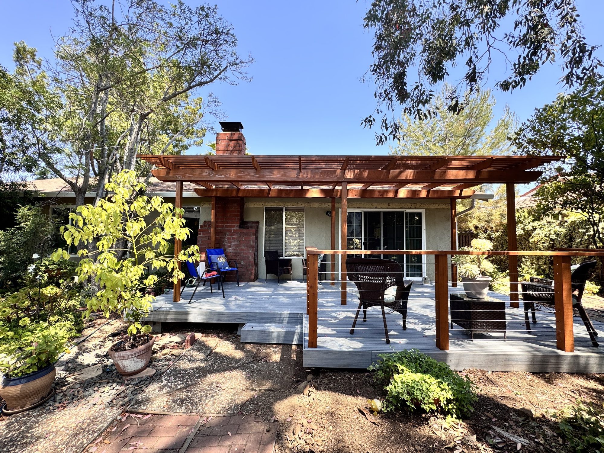 Completed covered deck by MAV Design and Build, view 1