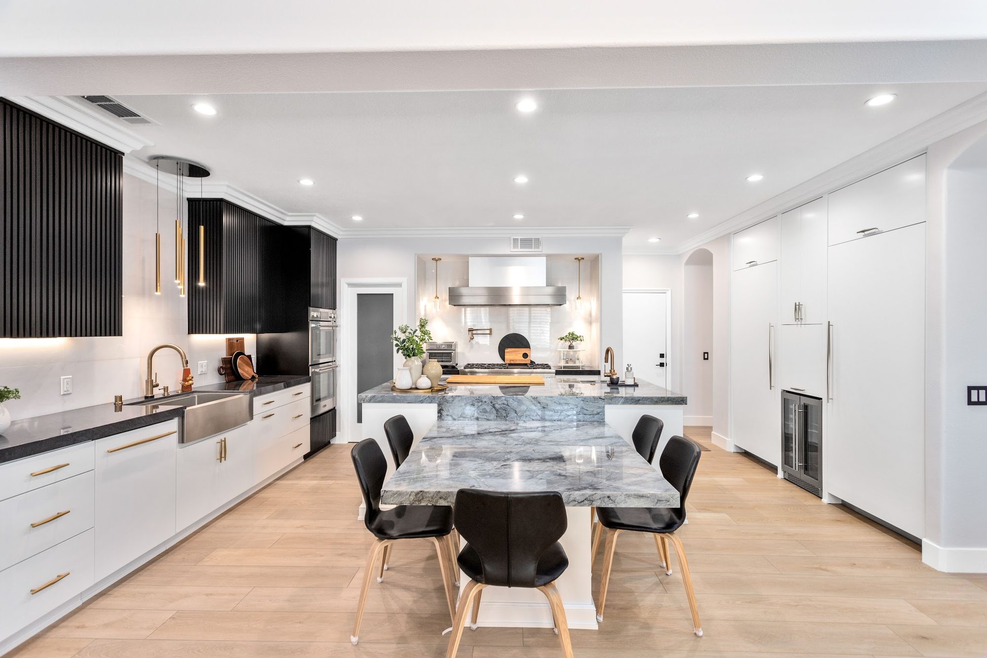 Contemporary Fluted Cabinetry Kitchen Remodel — Houston, TX photo 7