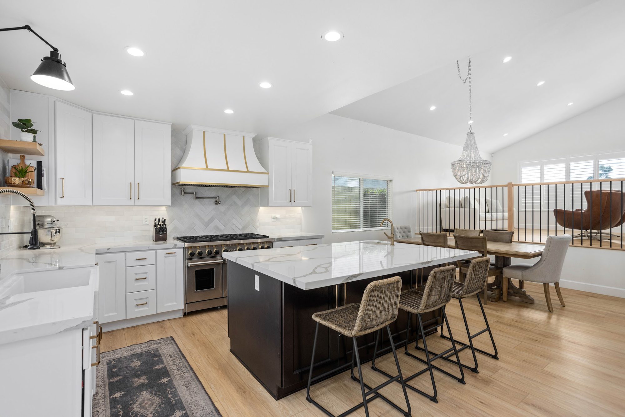 Brass-Accented White Kitchen Remodel — Houston, TX photo 1
