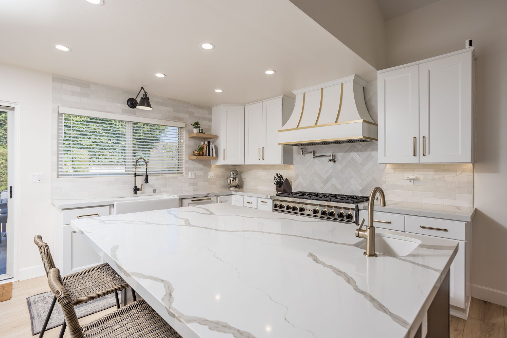 Brass-Accented White Kitchen Remodel — Houston, TX photo 10