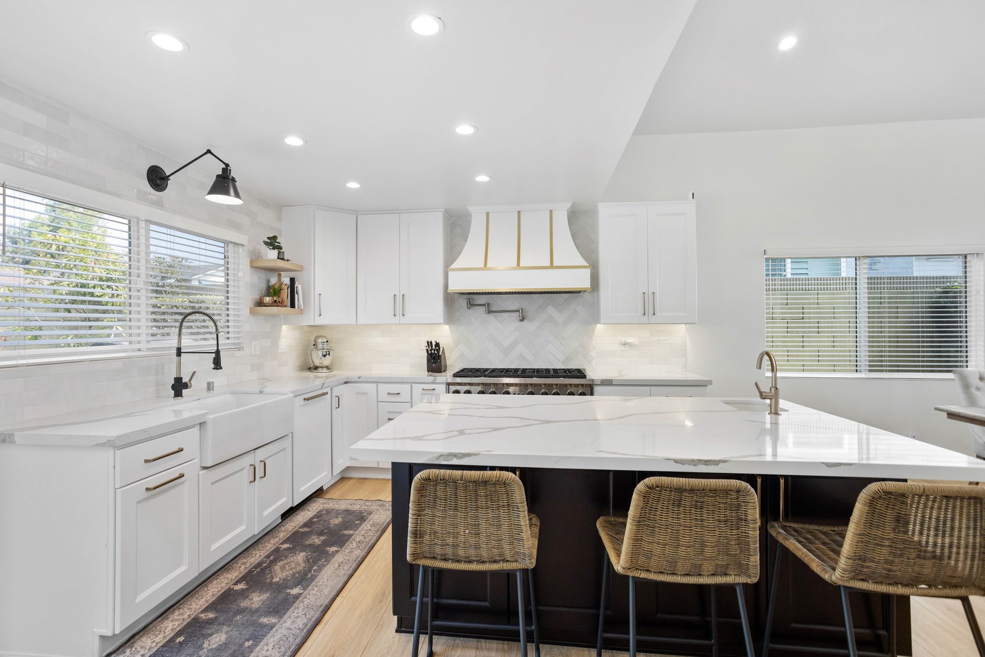 Brass-Accented White Kitchen Remodel — Houston, TX photo 2