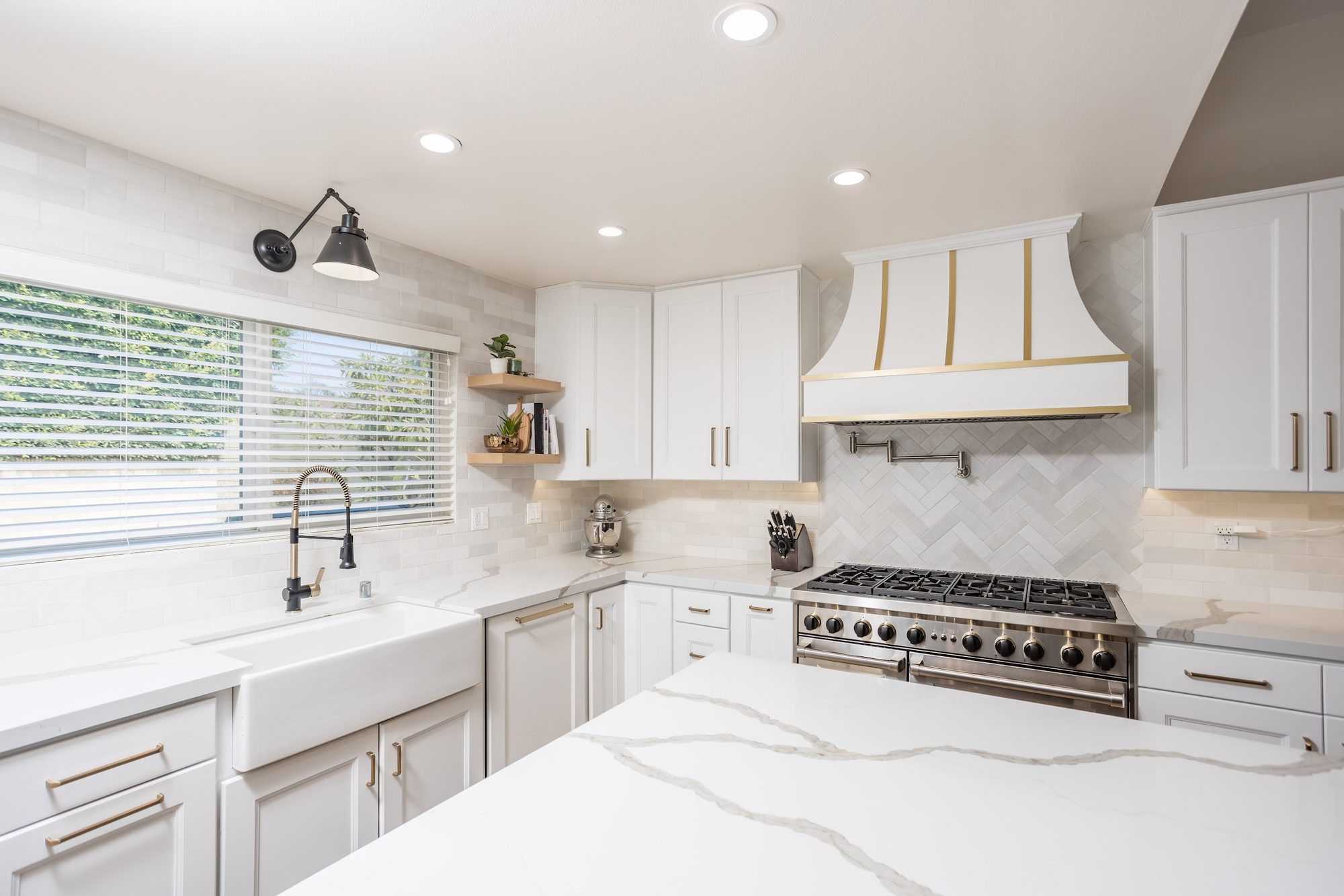 Brass-Accented White Kitchen Remodel — Houston, TX photo 9